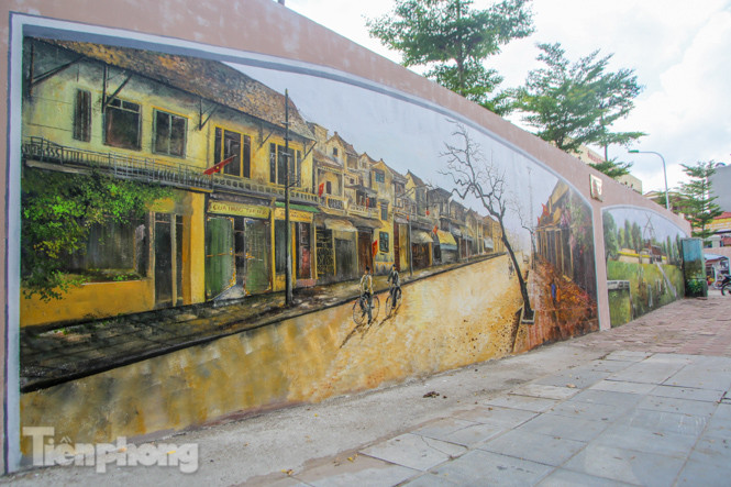Ngắm Hà Nội xưa qua 'tranh tường bích họa' tại trung tâm quận Thủ đô ảnh 1