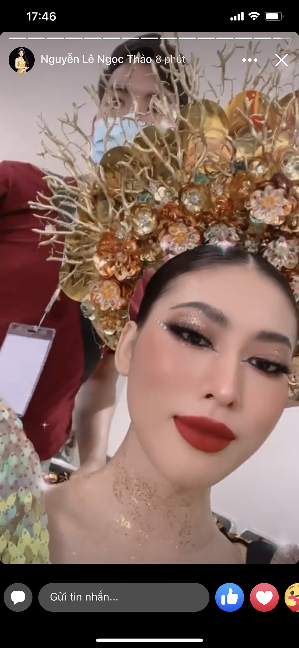 Ngọc Thảo mặc 'Lá ngọc cành vàng' nặng 30 kg, toả sáng trên sân khấu Miss Grand ảnh 6