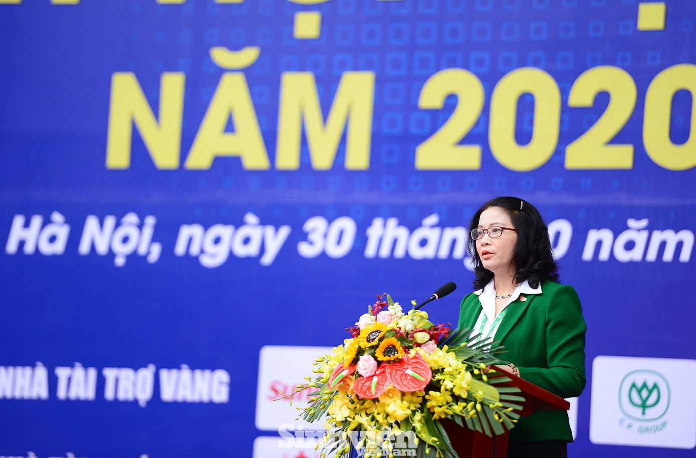 GS.TS Nguyễn Thị Lan – Giám đốc Học viện Nông nghiệp Việt Nam phát biểu tại chương trình. Gần 4.000 chỉ tiêu việc làm được tuyển dụng trong Ngày hội việc làm 2020 ảnh 2