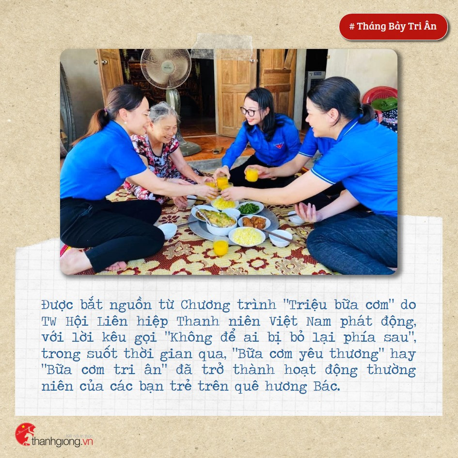 Tháng Bảy tri ân: Những bữa cơm cùng màu áo xanh nghĩa tình ảnh 2