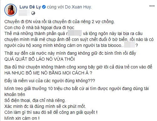 Lưu Đê Ly truy tìm người đặt điều cô mải chụp ảnh để con suýt chết đuối ảnh 1