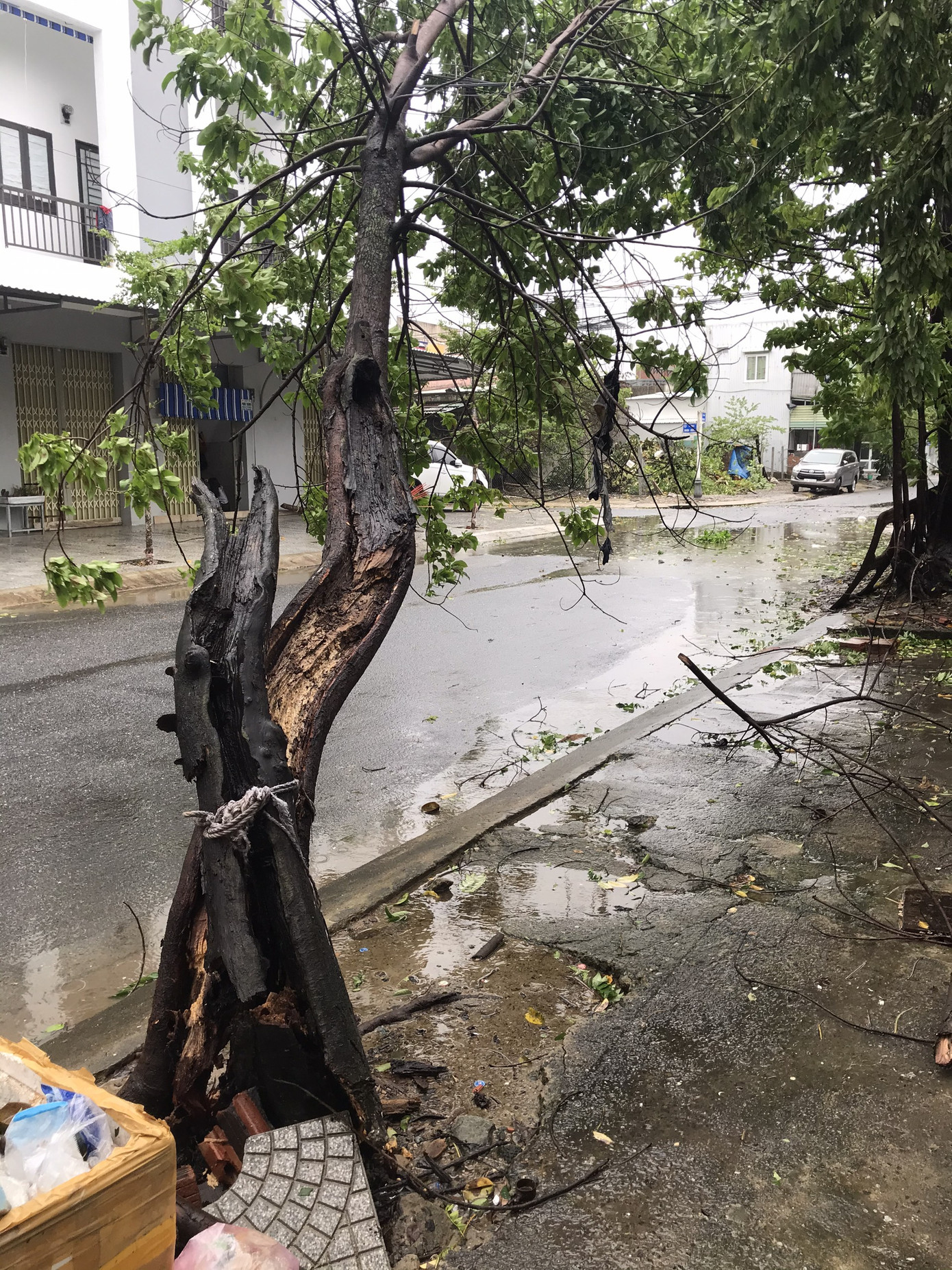 Tình hình bão số 9 đi qua miền Trung: Cúp điện nhiều nơi, mái tôn bay như giấy ảnh 4