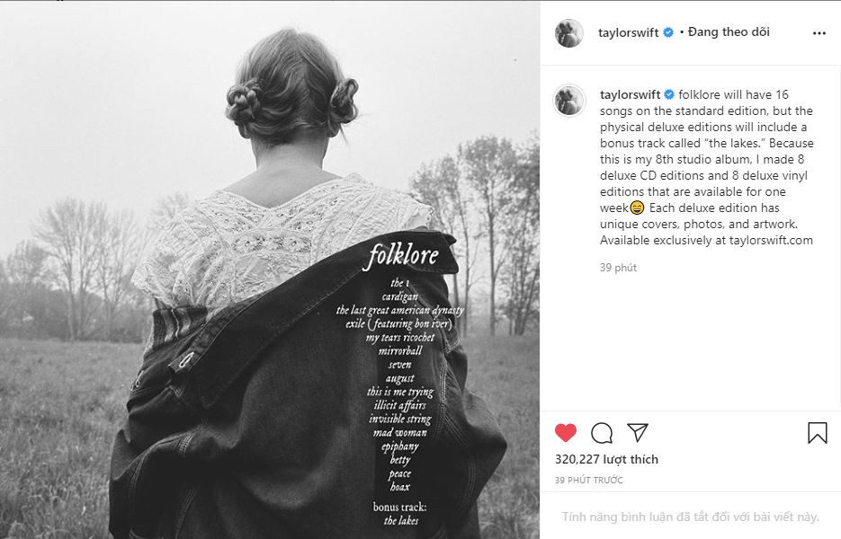 Không lòng vòng, Taylor Swift tung cả tracklist và lead single cho album mới luôn rồi đây ảnh 1