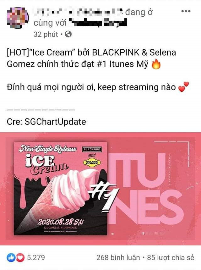 Thành tích “Ice Cream” sau 12 giờ: Tung hoành YouTube nhưng khiến fan mừng hụt ở iTunes ảnh 3