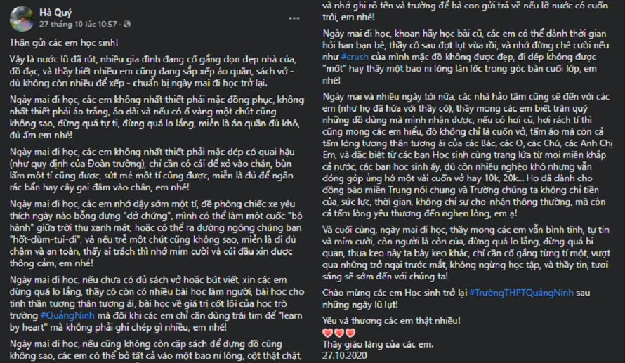 Từ miền Trung thân thương: Thầy cô ơi, năm 2020 thầy cô đã vất vả nhiều rồi! ảnh 5