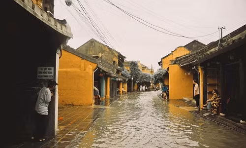 Đường phố Đà Nẵng hóa sông, người dân đổ ra chèo thuyền, bắt cá mặc thành phố can ngăn ảnh 7
