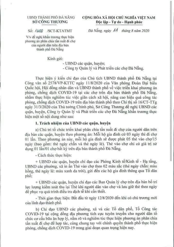 Người dân Đà Nẵng tiếp tục cách ly xã hội, phát phiếu đi chợ 3 ngày/ lần ảnh 3