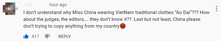 Hoa hậu Trung Quốc gây tranh cãi khi mặc áo dài Việt Nam thi tài năng tại Miss Earth 2020 ảnh 1