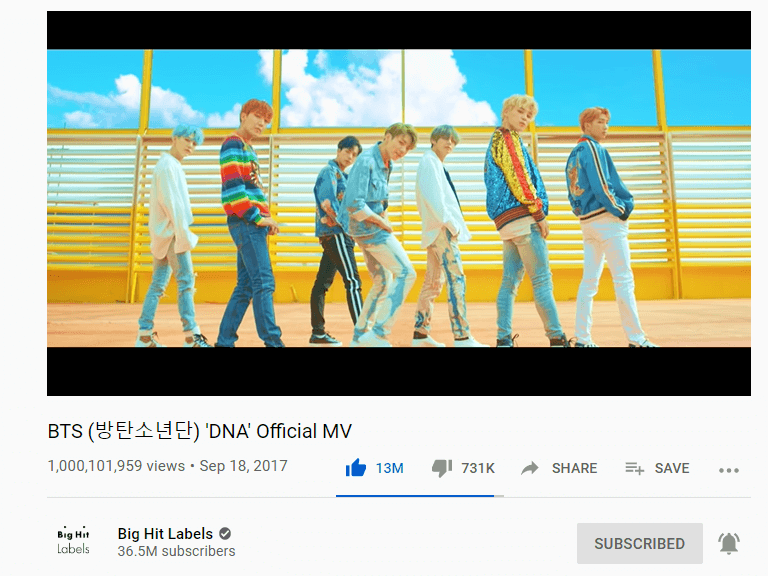 HOT: BTS trở thành boygroup K-Pop đầu tiên có MV cán mốc 1 tỉ view trên YouTube ảnh 1