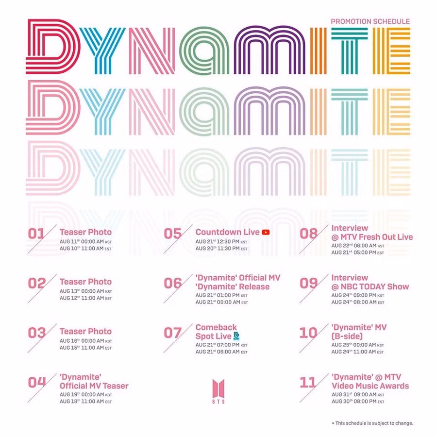 Big Hit nhá hàng lịch quảng bá "Dynamite", bật mí BTS sẽ biểu diễn tại VMAs 2020 ảnh 1