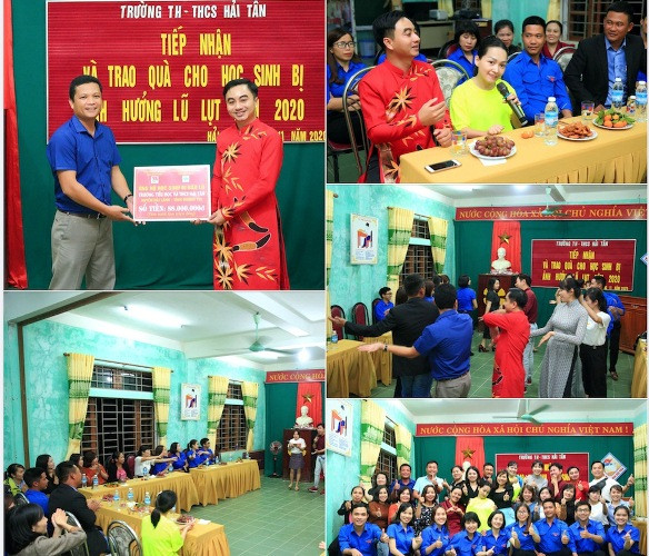 Thanh niên Bình Phước cùng văn nghệ sĩ vượt nghìn dặm cứu trợ cô, trò vùng lũ ảnh 1