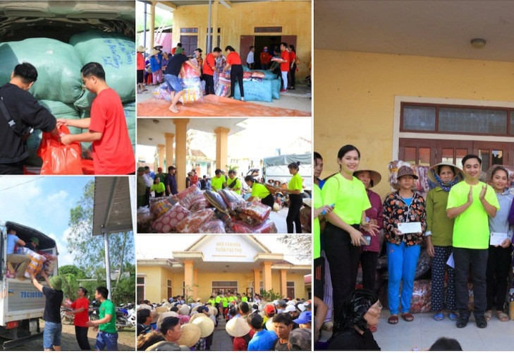 Thanh niên Bình Phước cùng văn nghệ sĩ vượt nghìn dặm cứu trợ cô, trò vùng lũ ảnh 4