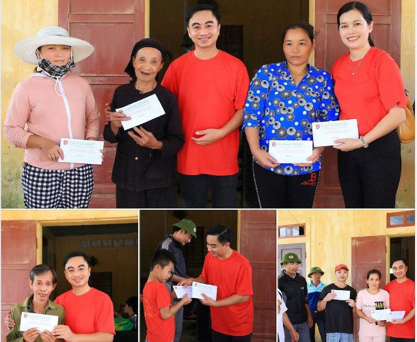 Thanh niên Bình Phước cùng văn nghệ sĩ vượt nghìn dặm cứu trợ cô, trò vùng lũ ảnh 2