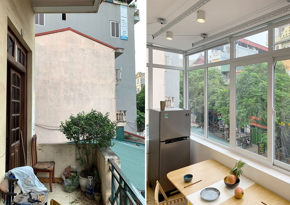 Nhà ống 3 tầng lột xác sau cải tạo, ban công thành khu bếp tuyệt đẹp ảnh 4