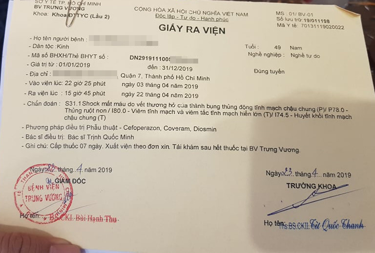 Chủ tịch một tập đoàn ở Sài Gòn bị đâm thủng bụng, thương tích 57% ảnh 1