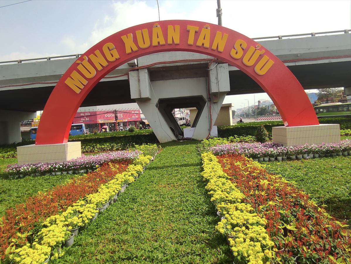 Hình ảnh 'Trâu mặc áo dài' tô điểm sắc xuân Tân Sửu ở TP HCM ảnh 3