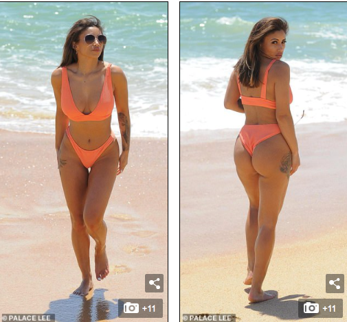 Kayleigh Morris tròn đầy siêu nóng bỏng ở biển ảnh 1