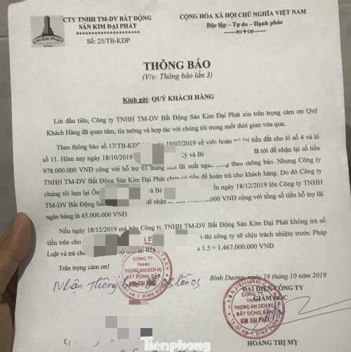 Thêm một Cty bất động sản ở Bình Dương bị tố lừa đảo bán dự án ‘ma’ ảnh 2