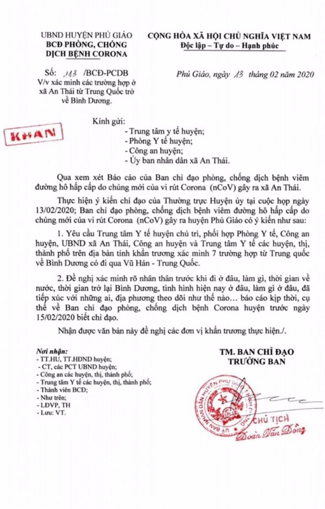 Công an nói gì vụ 7 người nghi từ vùng dịch Trung Quốc về Bình Dương? ảnh 1