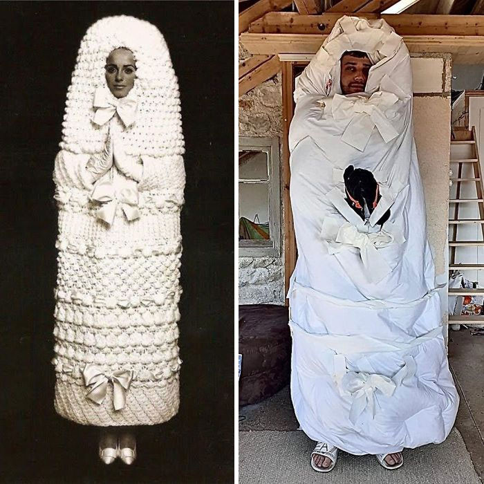 Trào lưu “váy gối” - “váy chăn” tấn công các “sàn diễn thời trang” tại gia ảnh 2