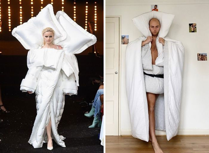 Trào lưu “váy gối” - “váy chăn” tấn công các “sàn diễn thời trang” tại gia ảnh 1