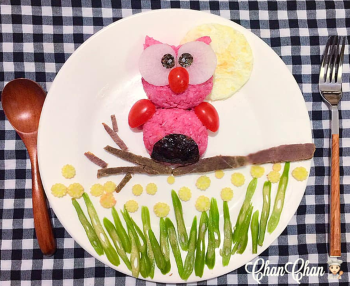 Nghệ thuật trang trí cơm trên đĩa “bao” cute ảnh 4