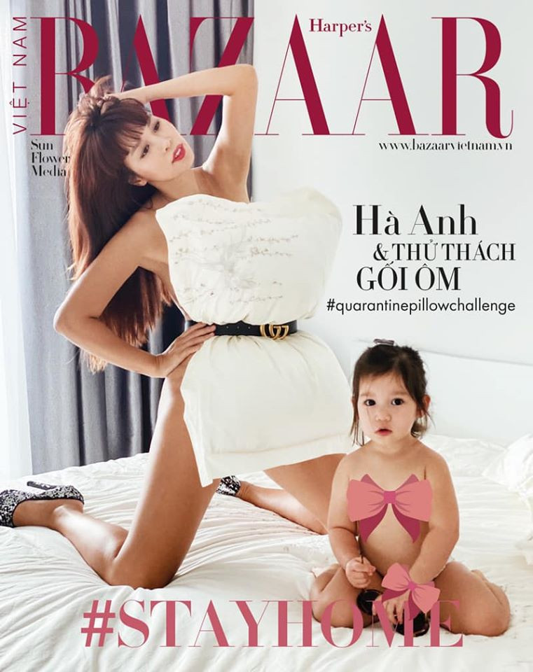 Hà Anh khoe đường cong 'bỏng mắt' khi thực hiện thử thách chụp ảnh với gối ảnh 1