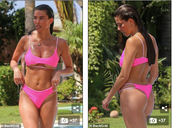 Sao truyền hình 9x mặc áo tắm khoét chân ngực căng đầy, tình tứ bạn trai không rời ảnh 1