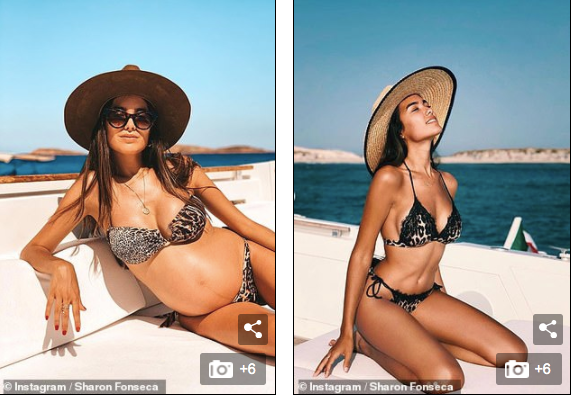 Bạn gái kém 27 tuổi mặc bikini khoe bụng bầu vượt mặt, tình tứ triệu phú Ý ở biển ảnh 4