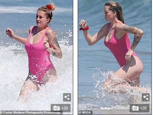 Ireland Baldwin tròn đầy quá gợi cảm ở biển ảnh 9