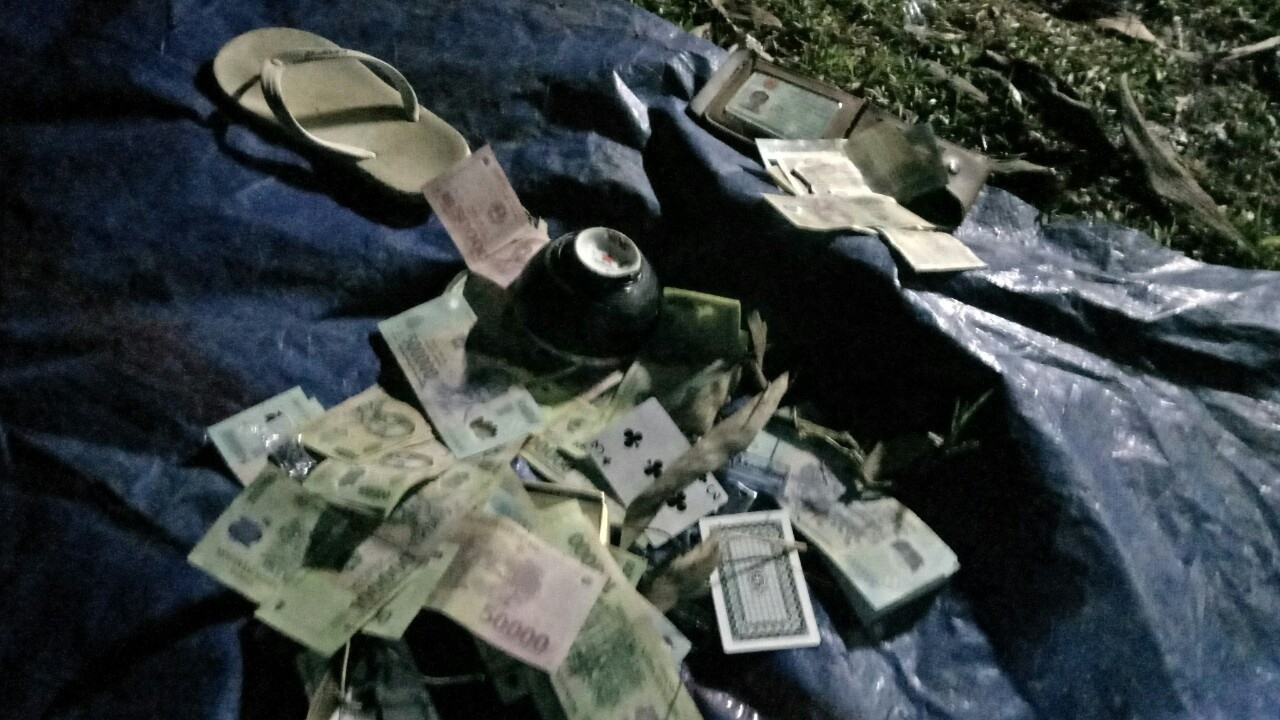 Hàng chục đối tượng đánh bạc xóc đĩa trong rừng keo ảnh 1