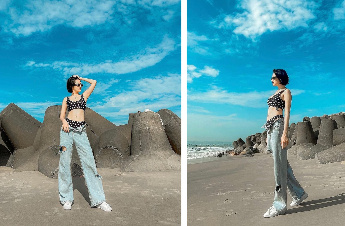 Sao Việt đi biển: Hoàng Yến Chibi bán nude táo bạo, Bảo Anh diện mốt ‘tụt quần’ ảnh 3