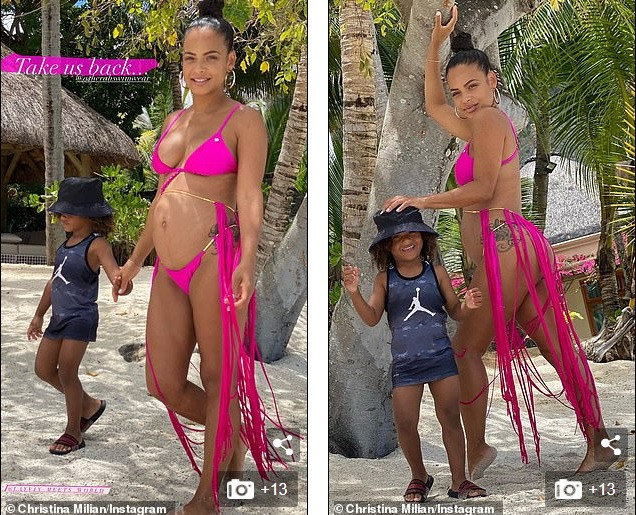 Mang thai lần 3, Christina Milian vẫn quyến rũ khó cưỡng với bikini bé xíu ảnh 3