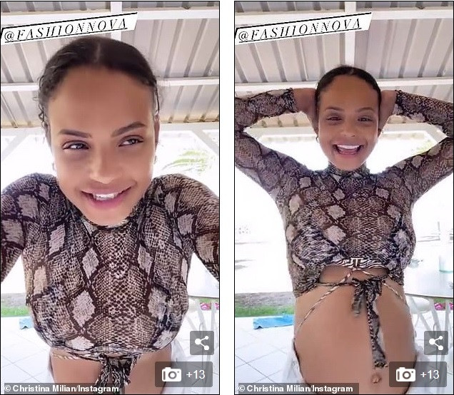 Mang thai lần 3, Christina Milian vẫn quyến rũ khó cưỡng với bikini bé xíu ảnh 7