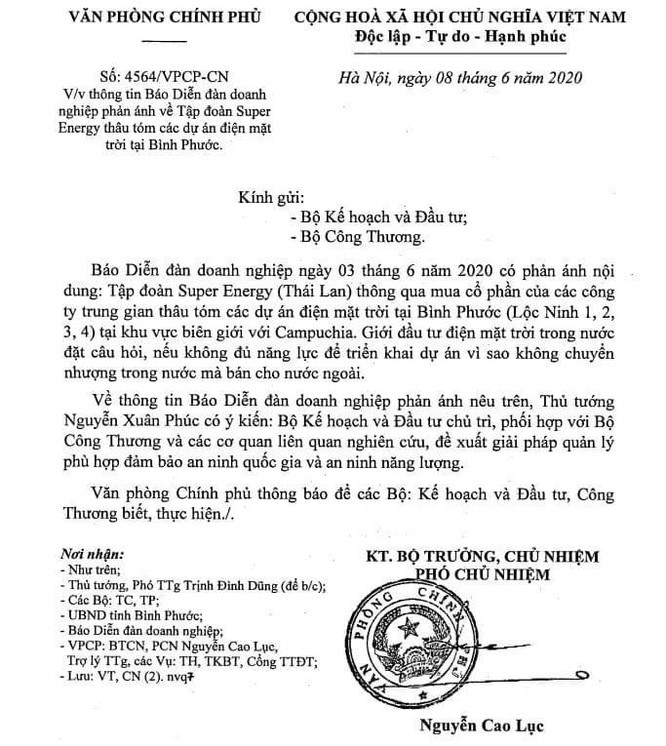 Thủ tướng chỉ đạo sau phản ánh của báo chí về cụm dự án điện mặt trời Lộc Ninh ảnh 1