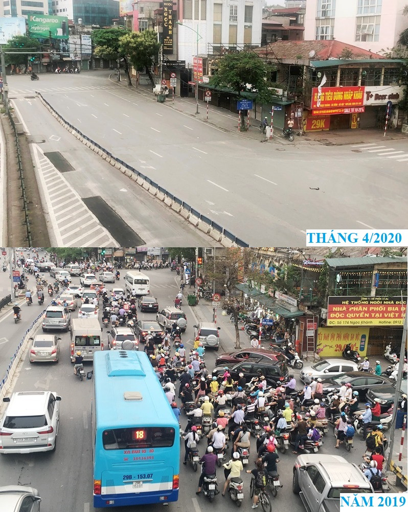 Những hình ảnh khác thường của giao thông Hà Nội sau 20 ngày cách ly xã hội ảnh 3