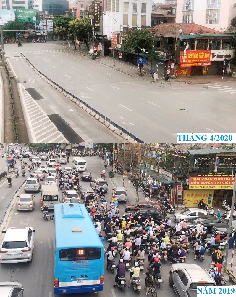 Những hình ảnh khác thường của giao thông Hà Nội sau 20 ngày cách ly xã hội ảnh 3