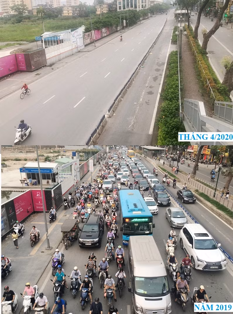 Những hình ảnh khác thường của giao thông Hà Nội sau 20 ngày cách ly xã hội ảnh 4