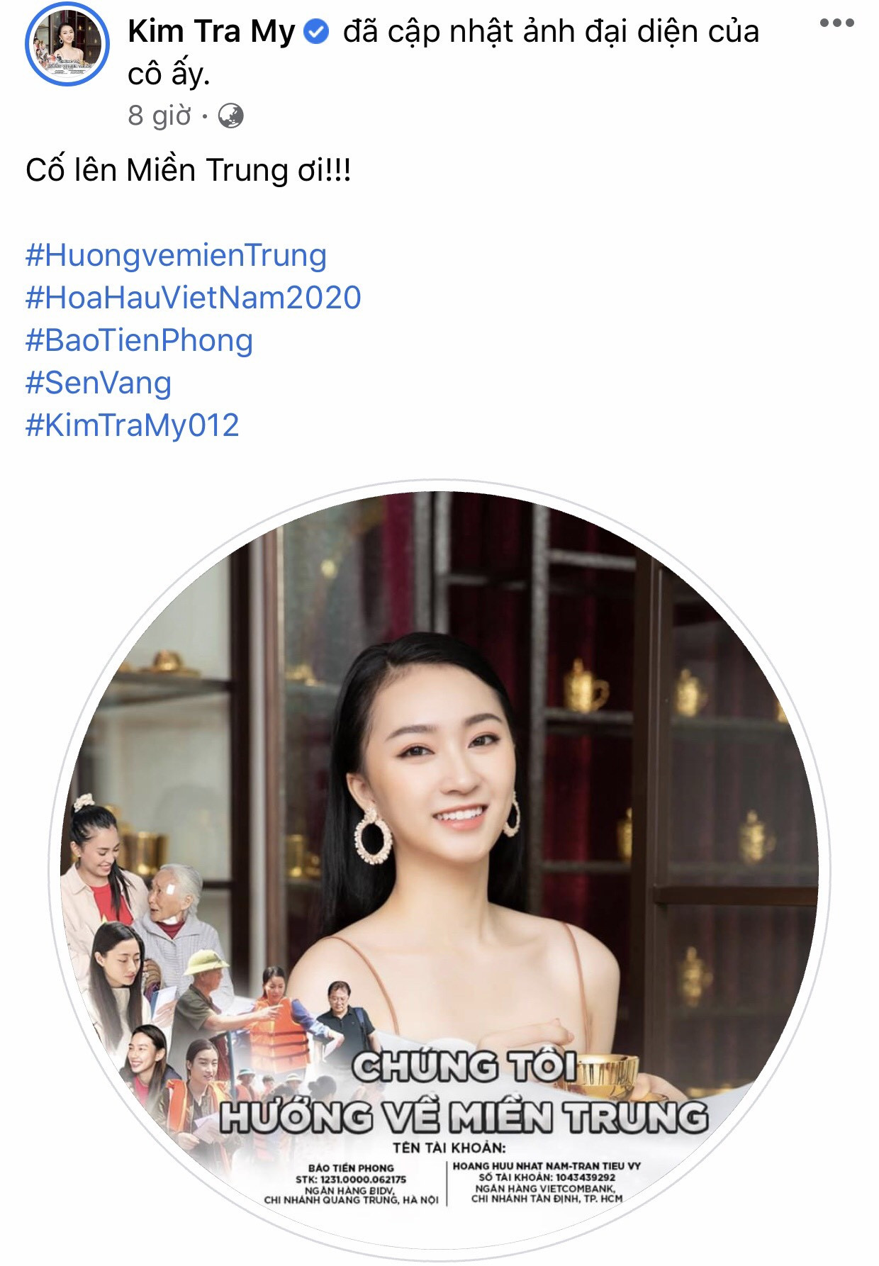 Thí sinh HHVN 2020 chia sẻ đầy xúc động, đồng loạt thay avatar hướng về miền Trung ảnh 15