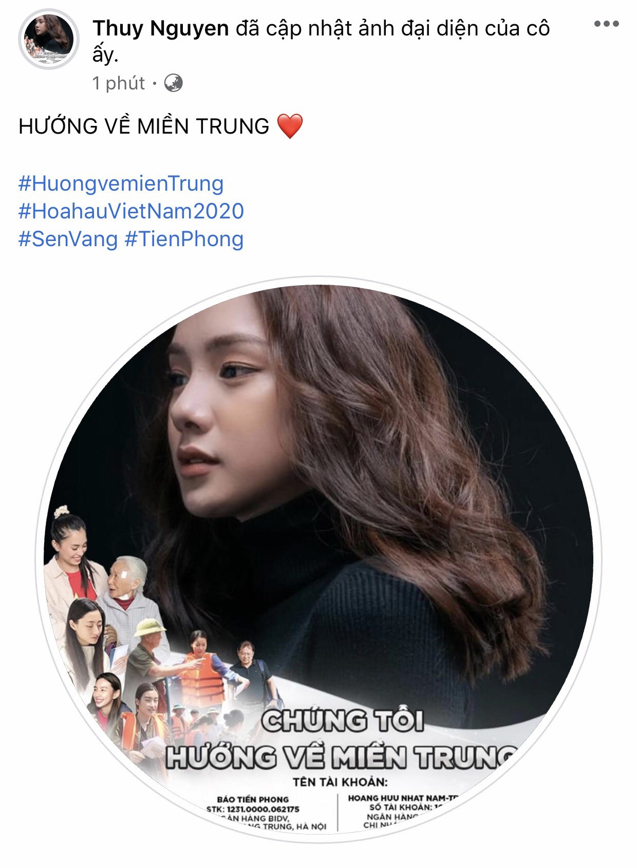 Thí sinh HHVN 2020 chia sẻ đầy xúc động, đồng loạt thay avatar hướng về miền Trung ảnh 14