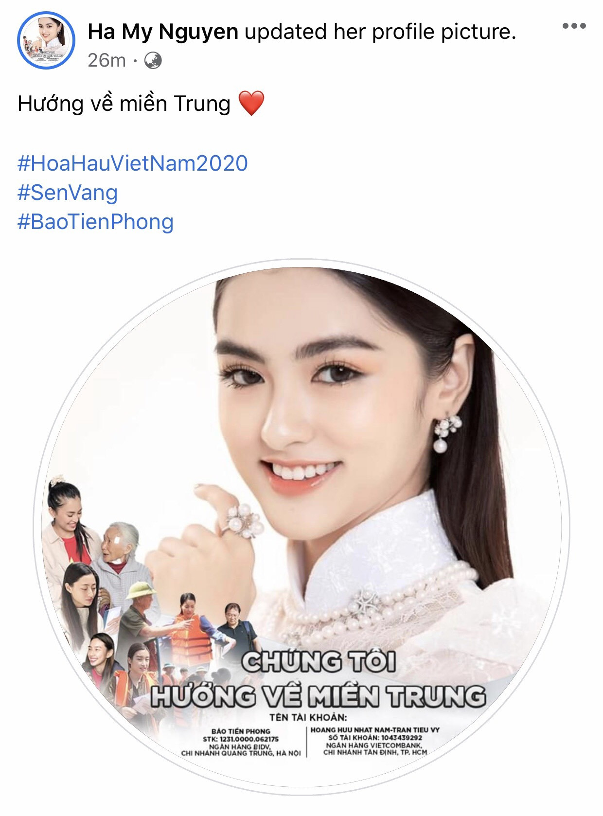 Thí sinh HHVN 2020 chia sẻ đầy xúc động, đồng loạt thay avatar hướng về miền Trung ảnh 22