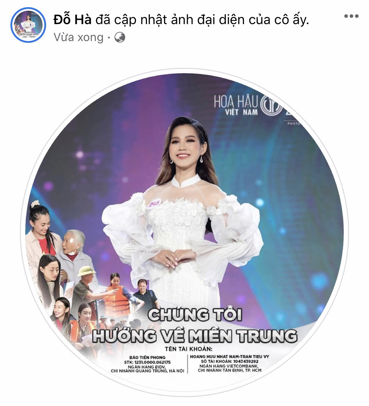 Thí sinh HHVN 2020 chia sẻ đầy xúc động, đồng loạt thay avatar hướng về miền Trung ảnh 13