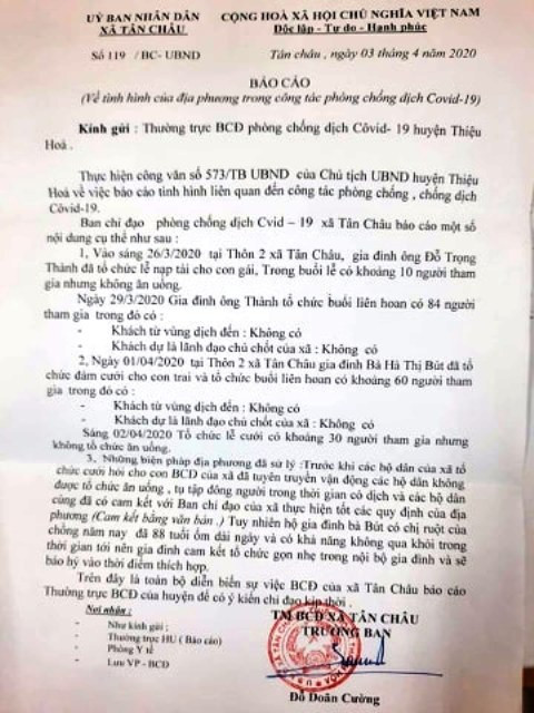 Chủ tịch xã bị đình chỉ công tác vì để dân tổ chức đám cưới giữa thời điểm dịch COIVD-19 ảnh 1