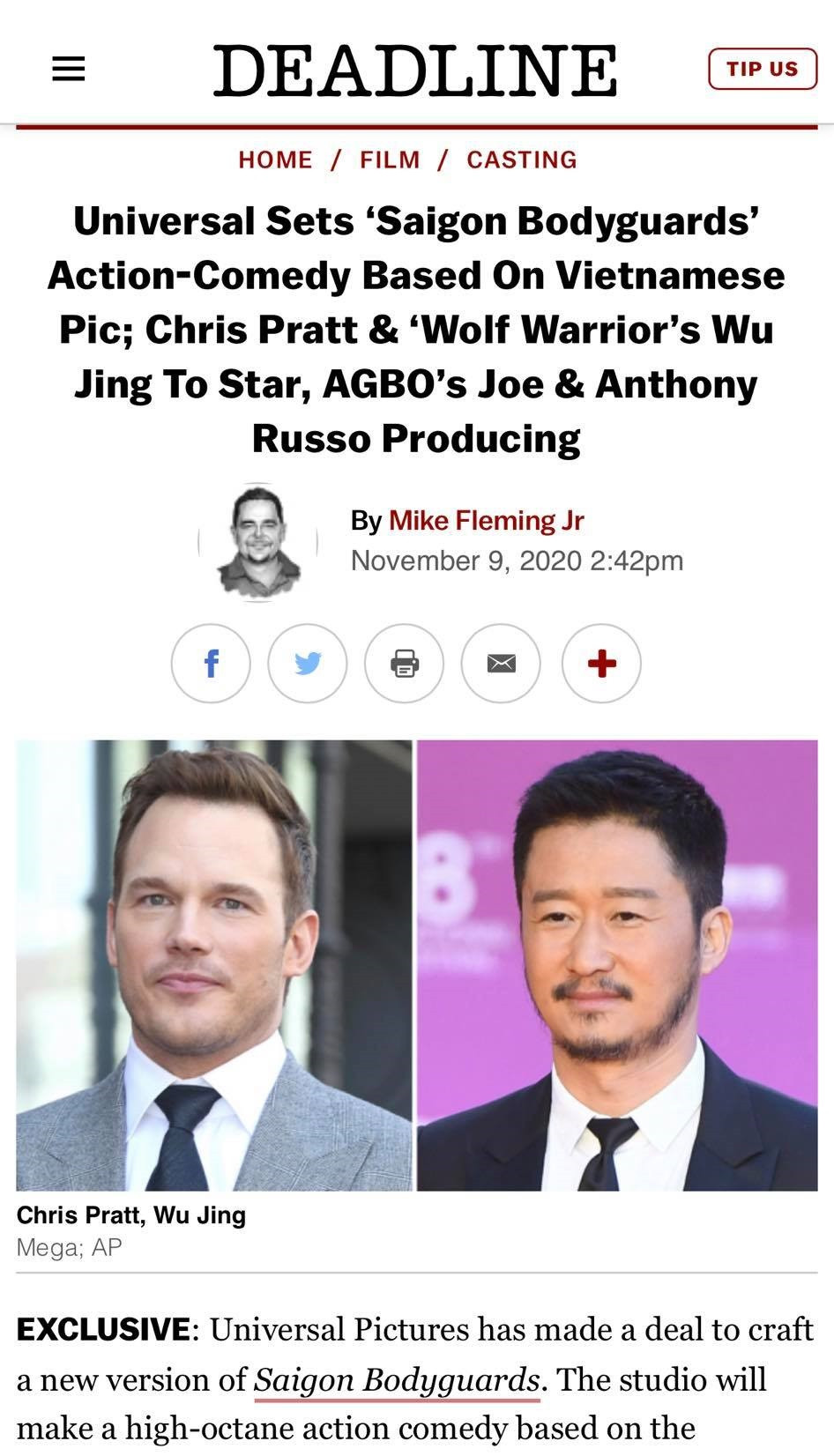 Loạt báo quốc tế đưa tin Hollywood làm lại ‘Vệ sĩ Sài Gòn’ của Việt Nam ảnh 1