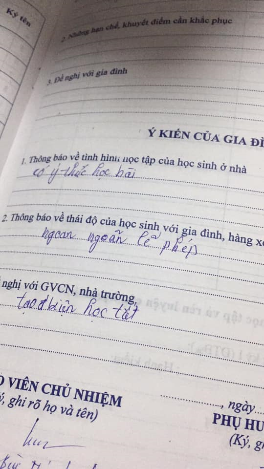 Không chỉ thầy cô ghi sổ liên lạc mới gây sốt, nhận xét của phụ huynh cũng cực bá đạo ảnh 4
