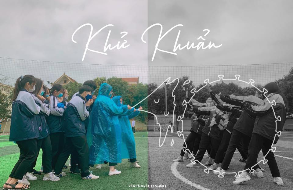 Teen THPT chuyên Phan Bội Châu chụp ảnh kỷ yếu mùa dịch theo thông điệp 5K của Bộ Y tế ảnh 1