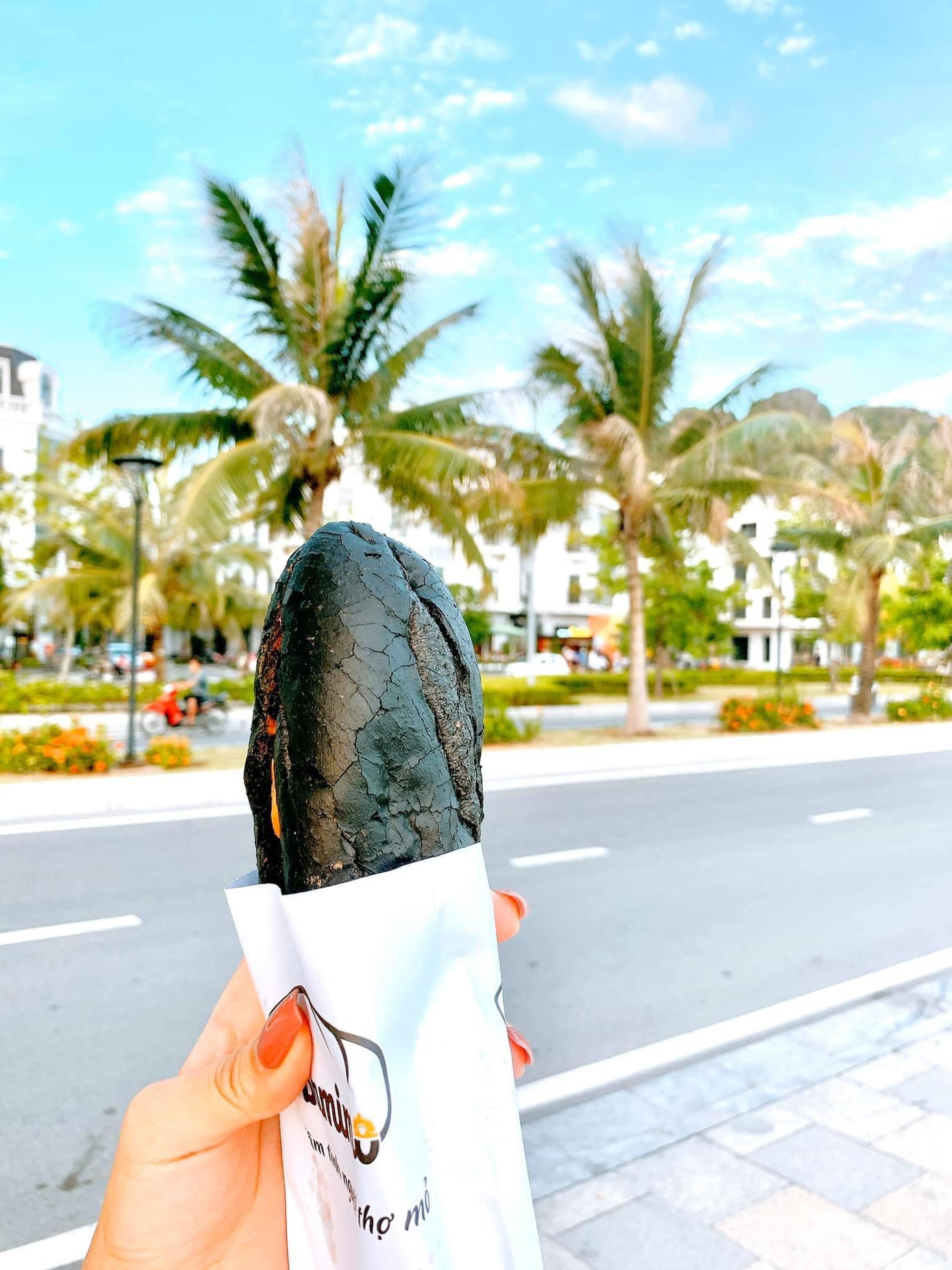 Giới trẻ thích thú “check-in” món bánh mì đen như than gây tò mò ở Quảng Ninh ảnh 6