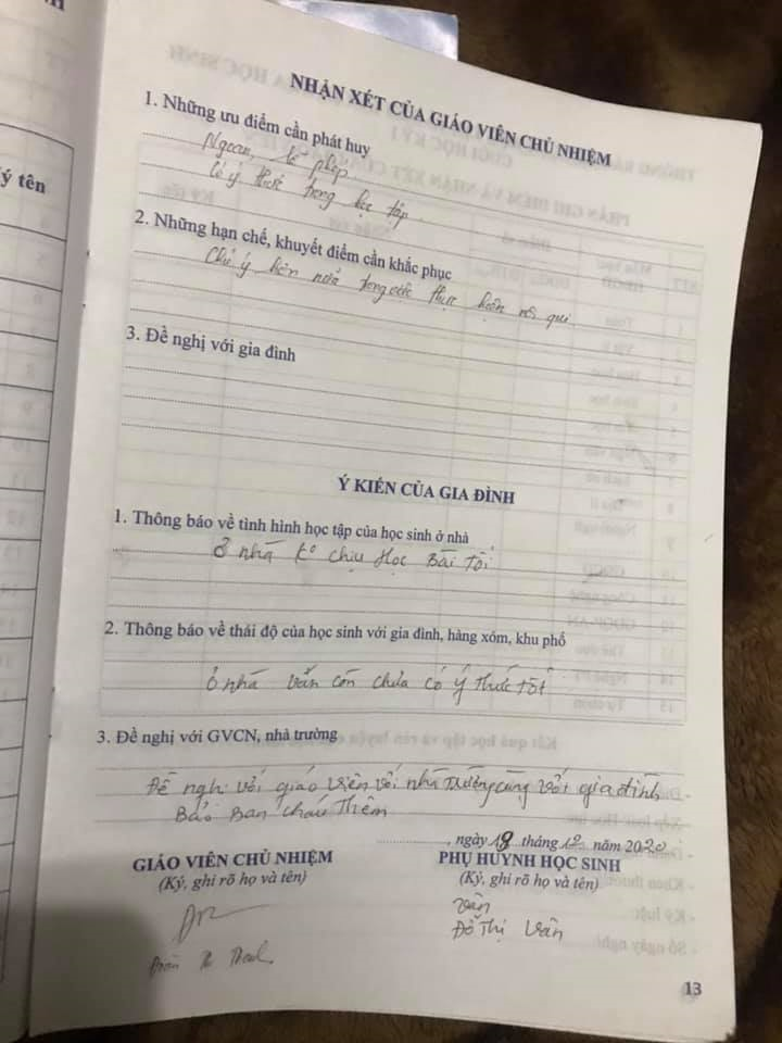 Không chỉ thầy cô ghi sổ liên lạc mới gây sốt, nhận xét của phụ huynh cũng cực bá đạo ảnh 1