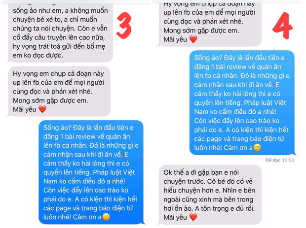 Đoạn tin nhắn giữa quản lý nhà hàng và cô nàng bị phạt 200K do để thừa 2,9 lạng rau. (Ảnh: M.H) Quản lý nhà hàng buffet phạt khách 200K vì để thừa rau “tố” khách hàng diễn vai nạn nhân ảnh 5
