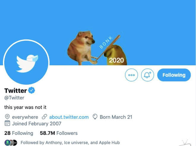 Mạng xã hội Twitter “tống tiễn” năm 2020 bằng ảnh bìa meme cực hài hước ảnh 1
